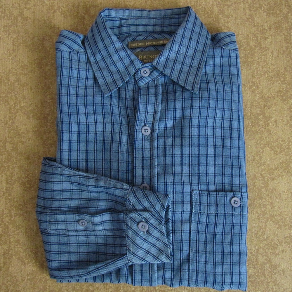 Bruno Boys Sueded Microfiber Button Down Shirt